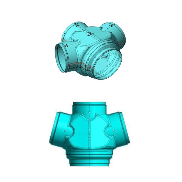 Plastic Double Branch with Damper